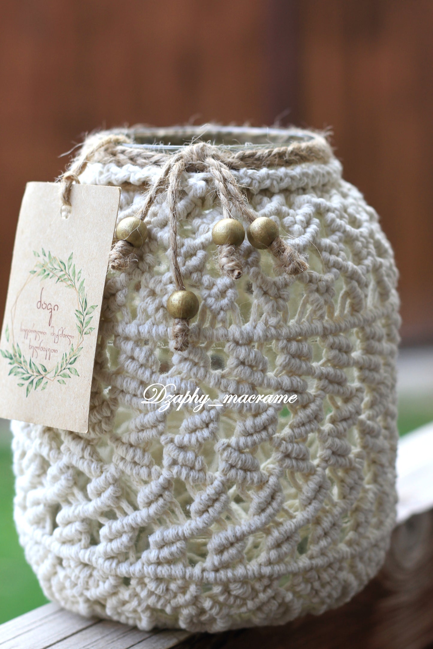 Jar macrame decor