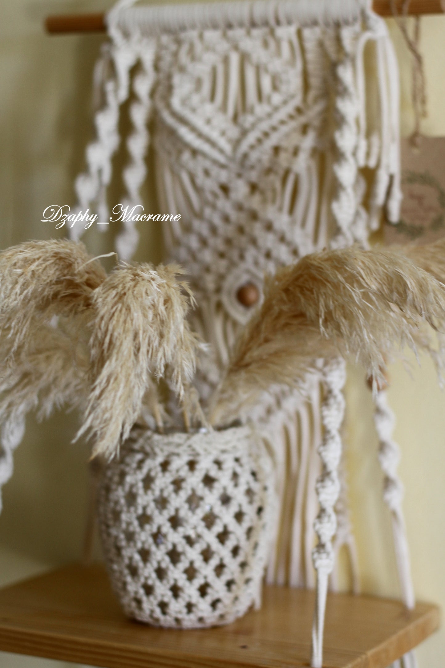 მაკრამეს ქილა macrame Jar