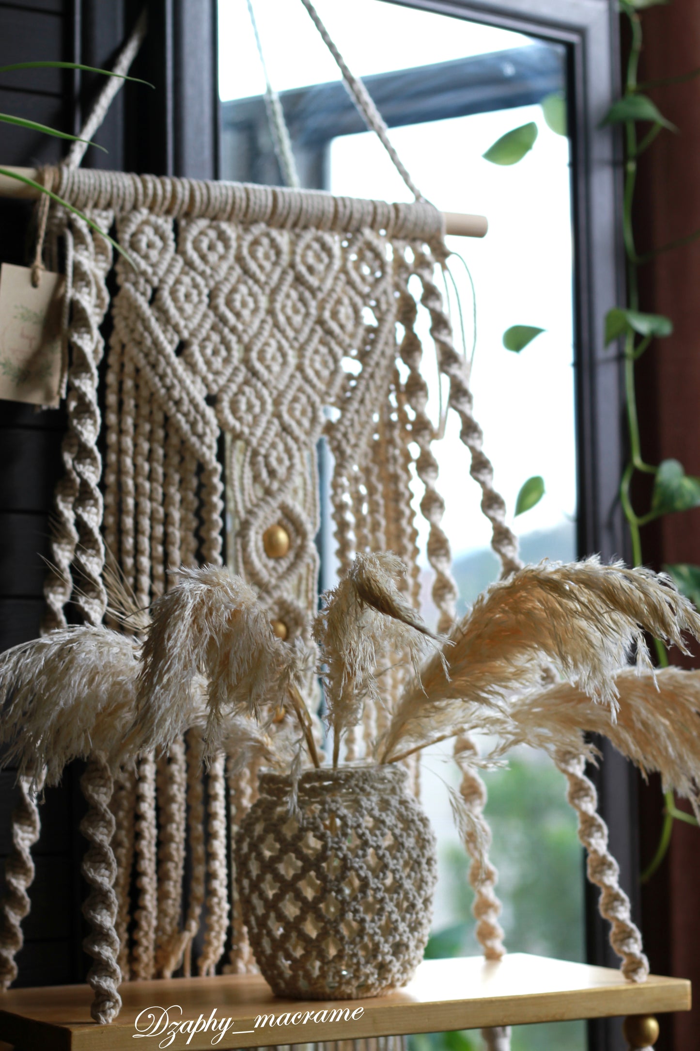 მაკრამეს ქილა macrame Jar