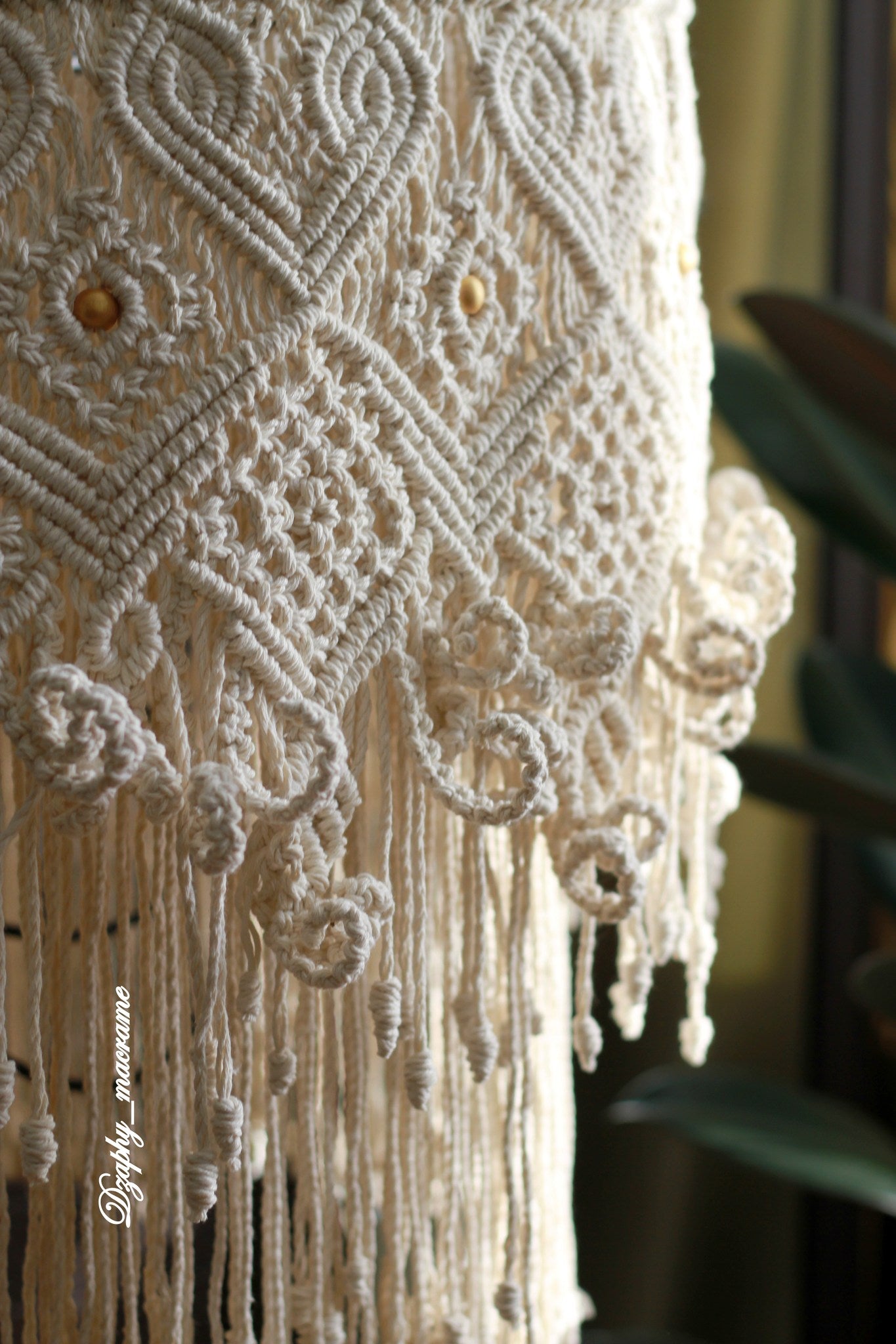 მაკრამეს ჭაღი - Chandelier macrame დიამეტრი 50სმ,სიგრძე 52 სმ.