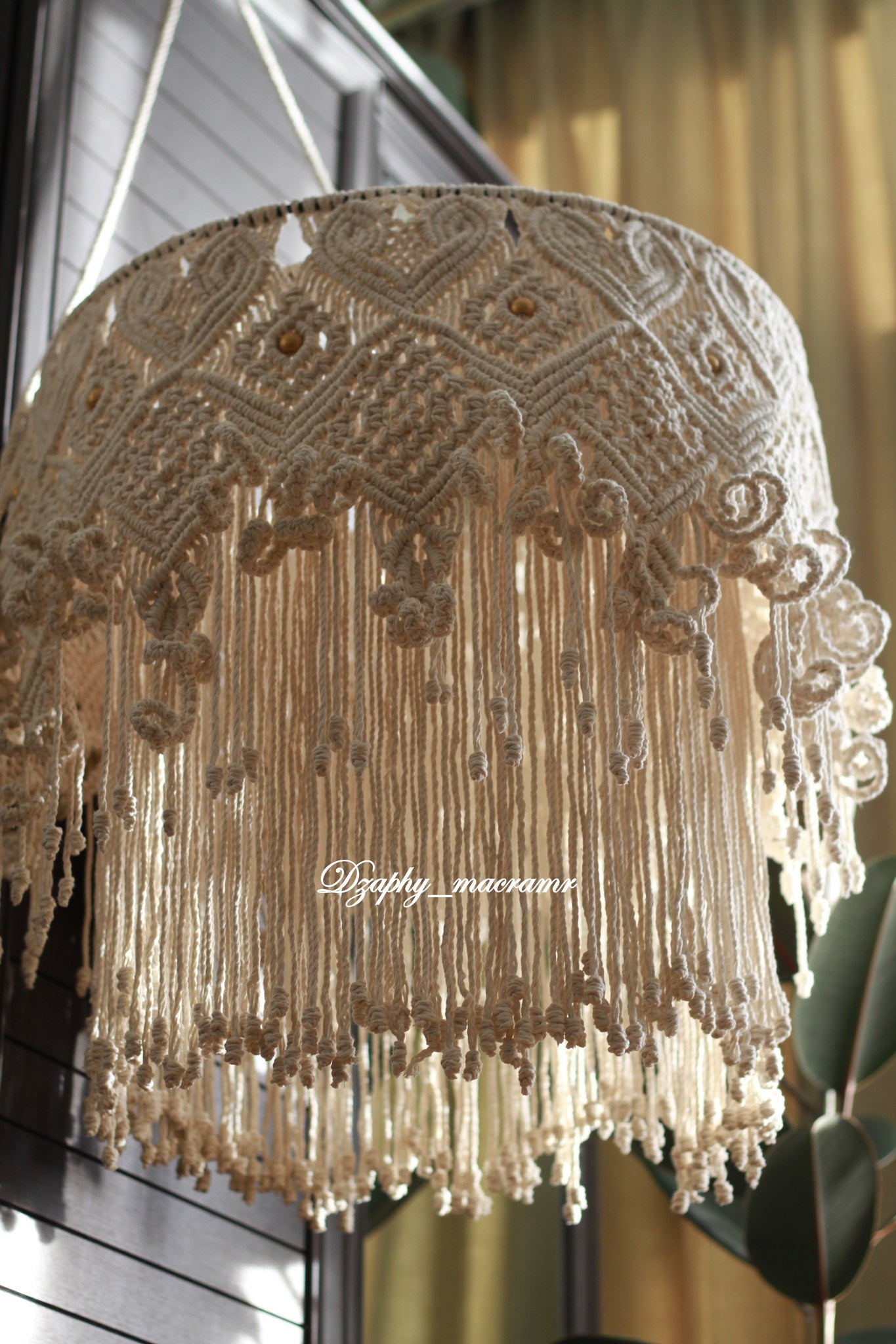 მაკრამეს ჭაღი - Chandelier macrame დიამეტრი 50სმ,სიგრძე 52 სმ.