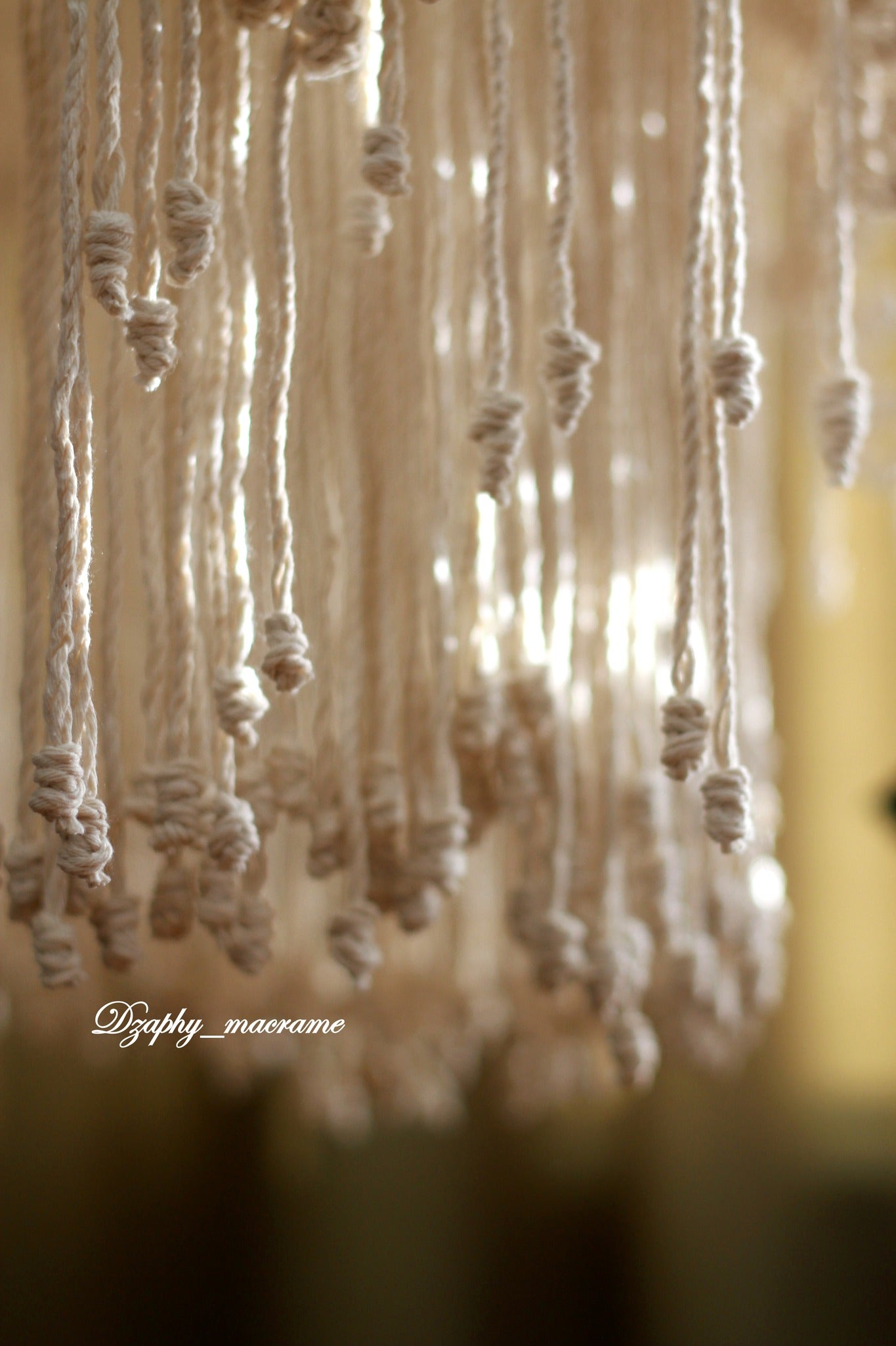 მაკრამეს ჭაღი - Chandelier macrame დიამეტრი 50სმ,სიგრძე 52 სმ.