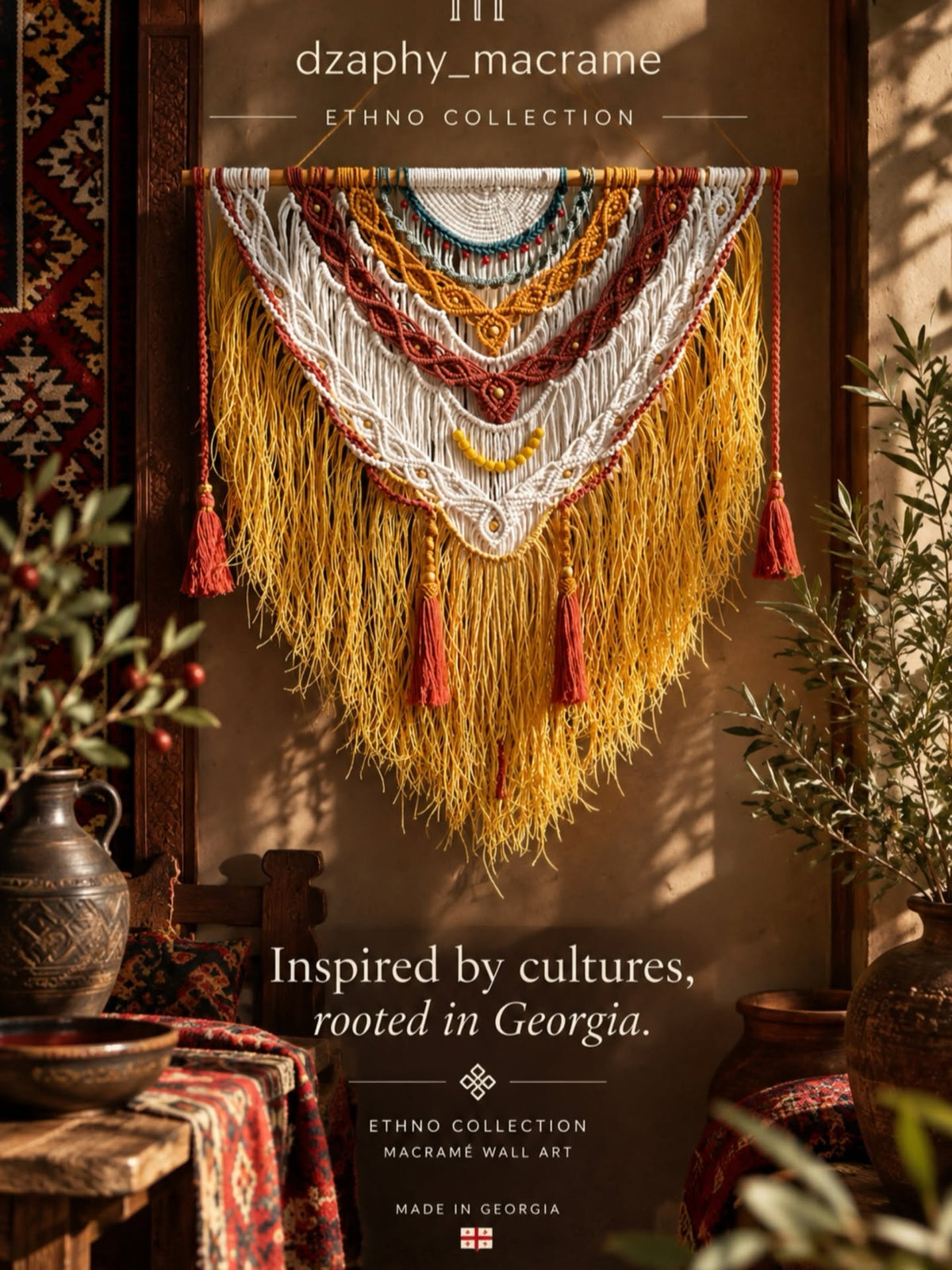Macrame  Wall Decor (Ethno Collection) -კედლის დეკორი  84/125 cm