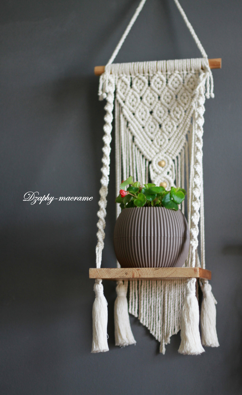 Macrame Shelf მაკრამეს თარო 23/82 სმ შეკვეთით !